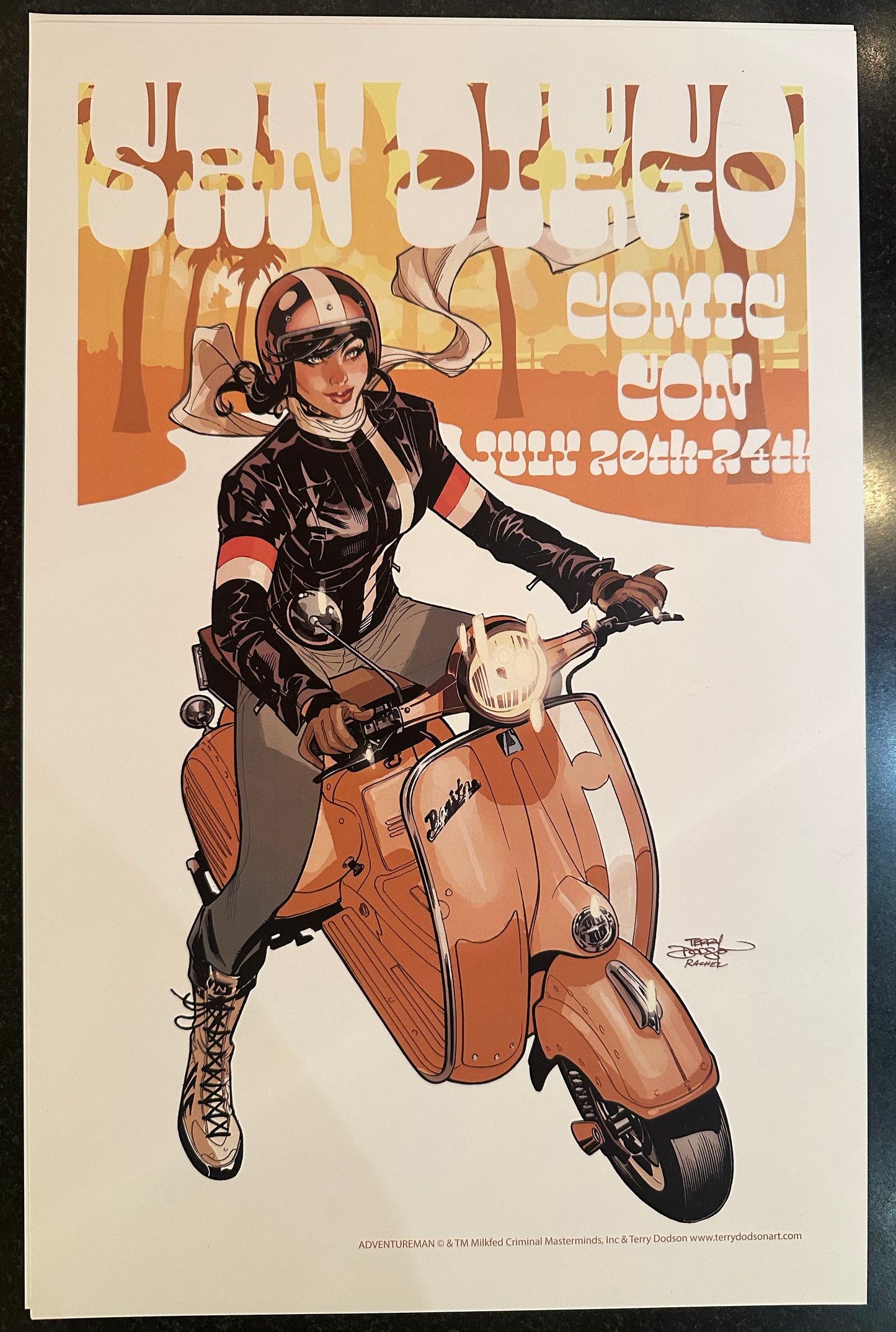 San Diego Sunset Moped Print